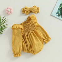 Ruched Romper with Headband