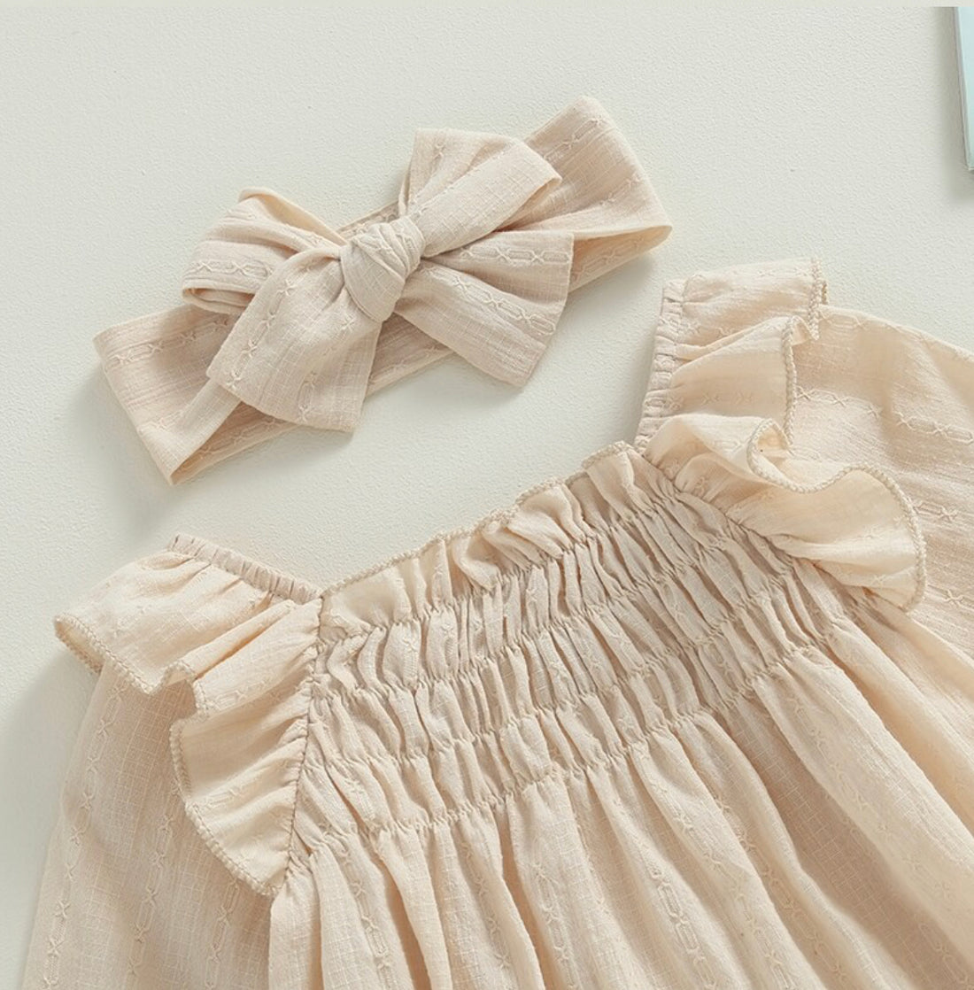 Ruched Romper with Headband