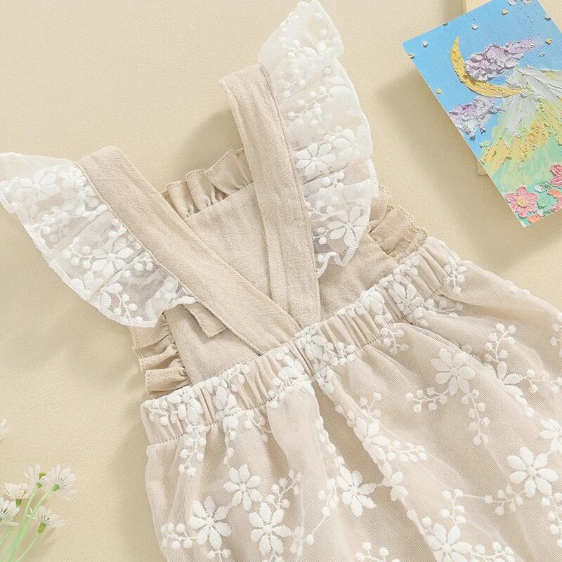 Floral Lace Embroidery Romper