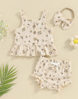 Floral Ruffle Button Sets
