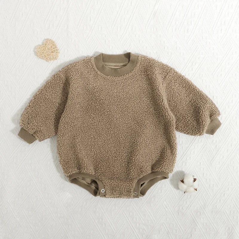 Teddy Sweater Romper (Cocoa)