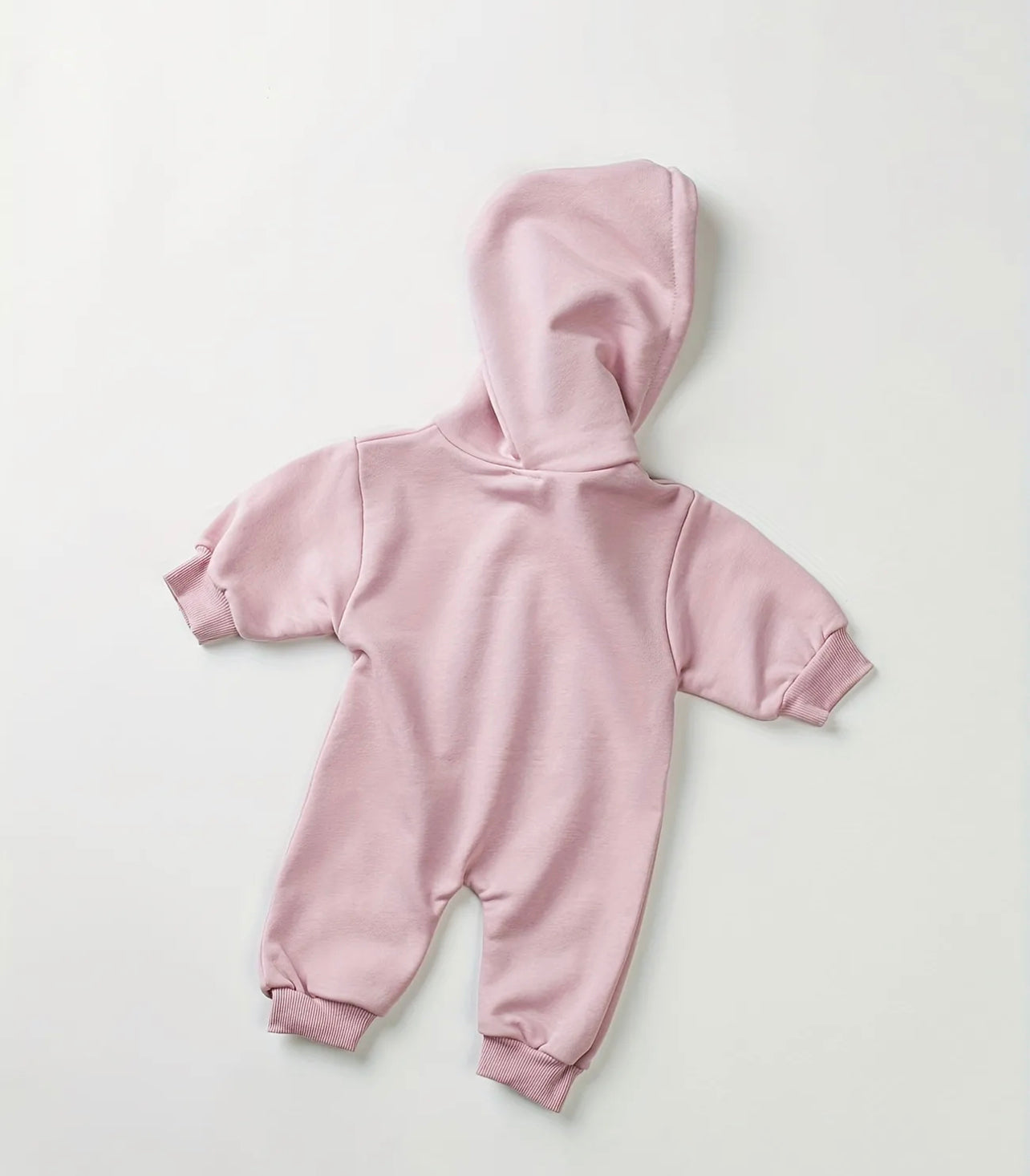 Hooded Zip-up Jumpsuit (Pink)