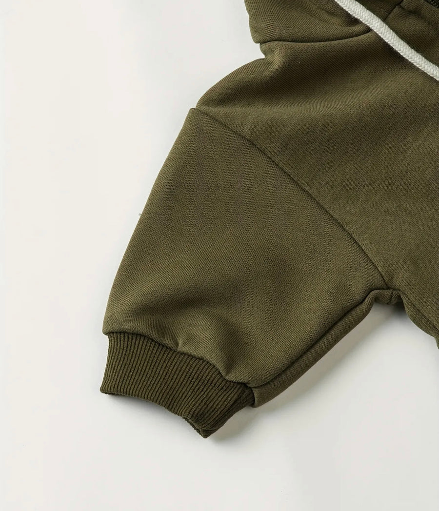 Hooded Zip-up Jumpsuit (Green)