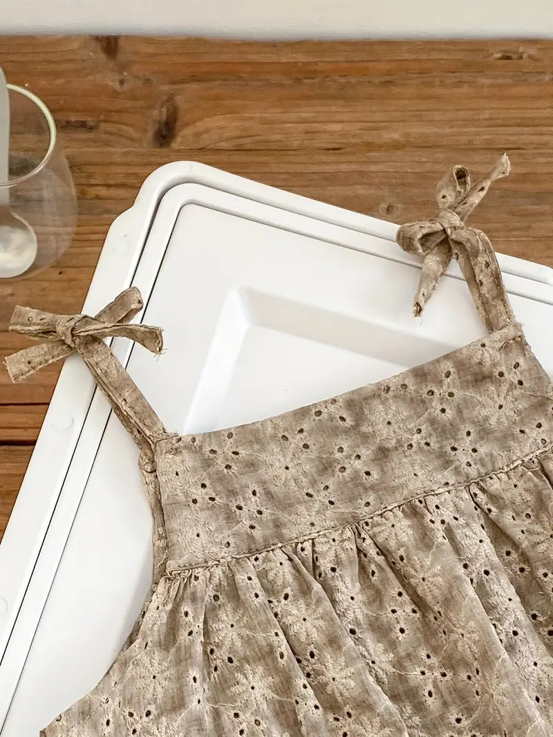 Eyelet Embroidered Bubble Romper