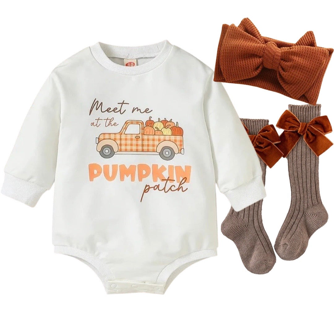 Pumpkin Patch Sweater Romper