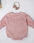Pink Velvet Sweatshirt Romper