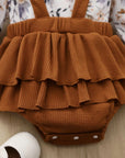 Floral Top & Ruffle  Pinafore Skirt