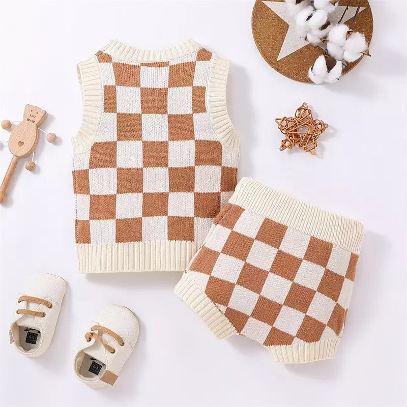 Checkerboard Knit Set