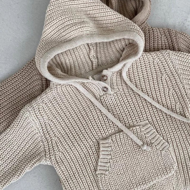Knitted hooded Romper