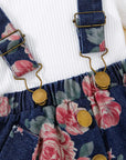 Floral Denim Suspender set