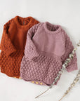 Knit Long Sleeve Romper (multiple Colors)