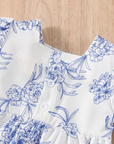 Floral Print Puff Sleeve Bodysuit