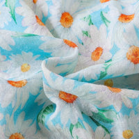 Floral Print Ruffle Trim Shirred Romper