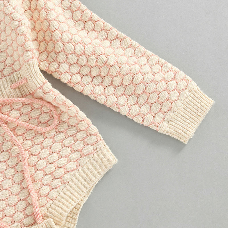 Knit Long Sleeve Pink Romper