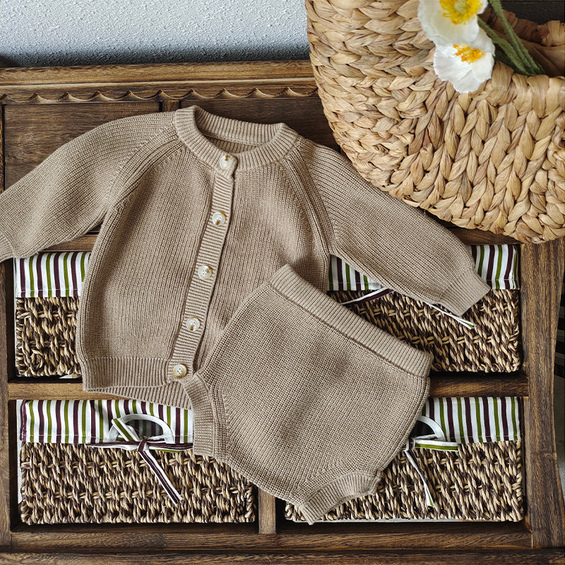 2pcs Knitted Cardigan Set